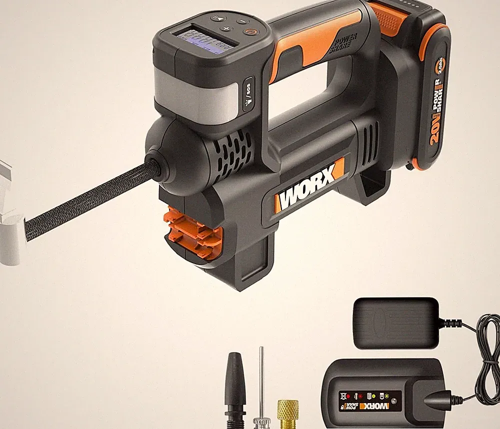 Portable WORX Tire Inflator 20V 150 PSI Air Pump for Car, Bike & Balls