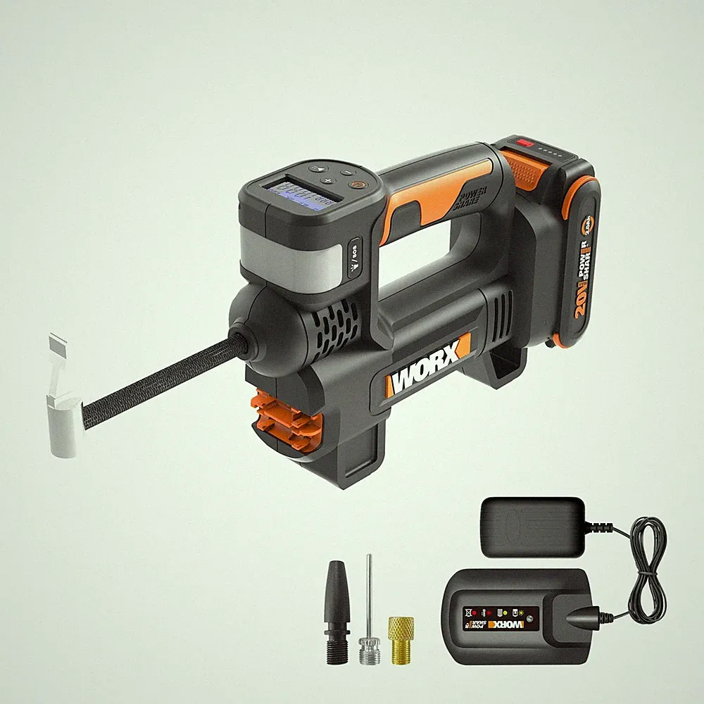 WORX Tire Inflator Portable Air Compressor, Cordless Air Pump for Car Tires,...